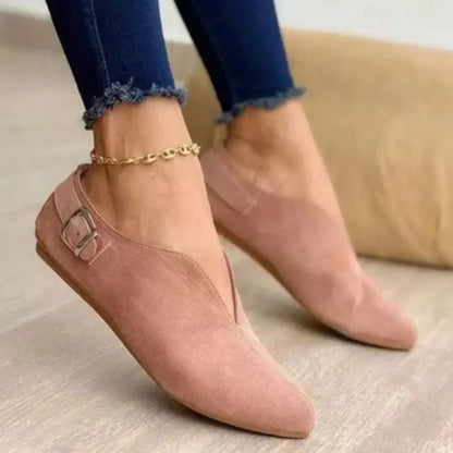 2025 Summer New Women's Shoes Flat Bottom Pointed Toe Casual Single Shoes Low Top Shoes Big Size 43