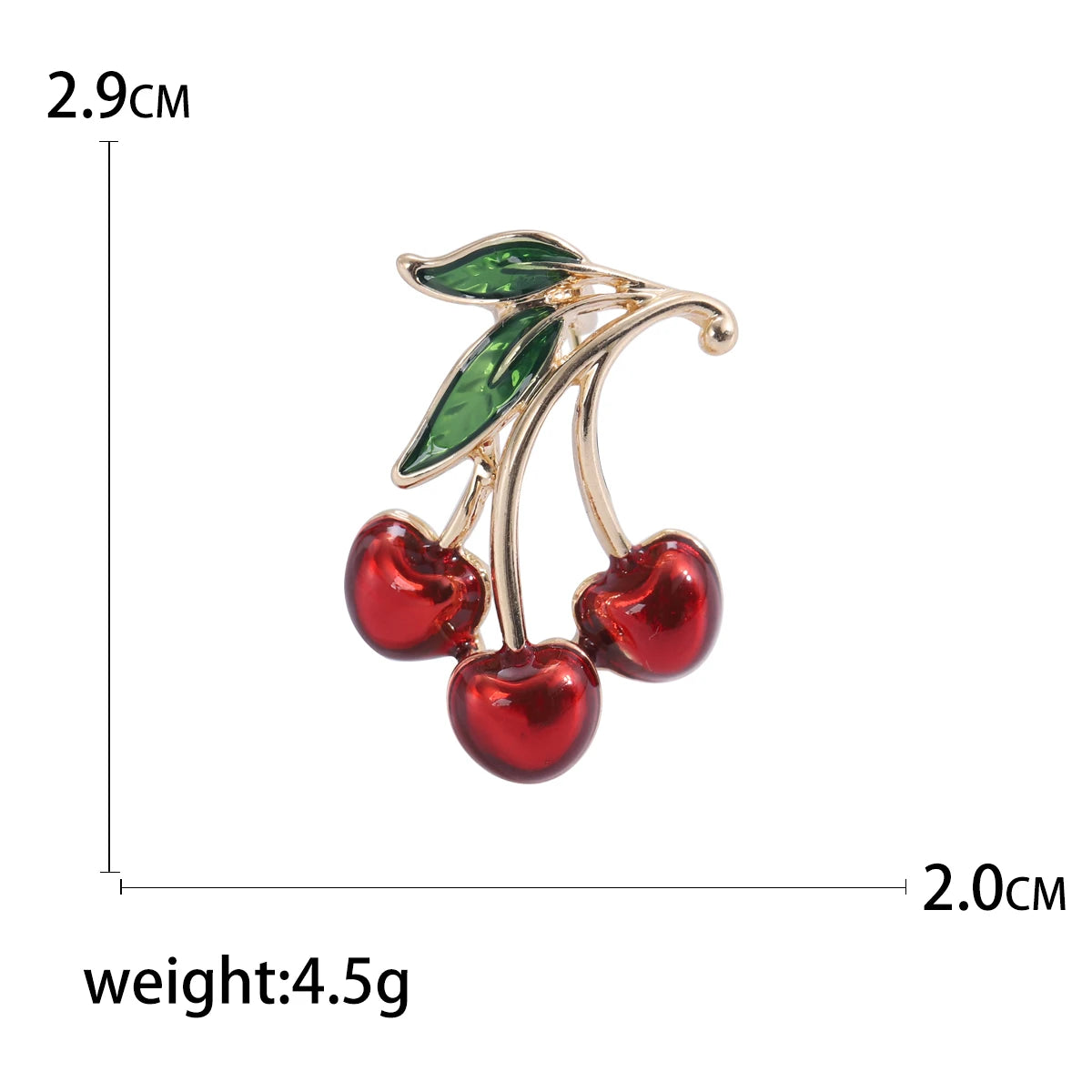 Enamel Cherry Brooches for Women Unisex Rhinestone Fruit Pins Banquet Party Backpack Gifts Jewelry Accessories
