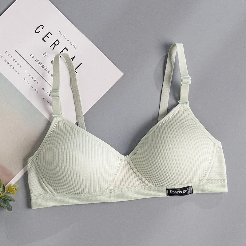 FallSweet Cotton Wireless Bra for Women Seamless Push Up Bras Comfortable V-Shaped Gathering Underwear AB Cup Intimate Lingerie