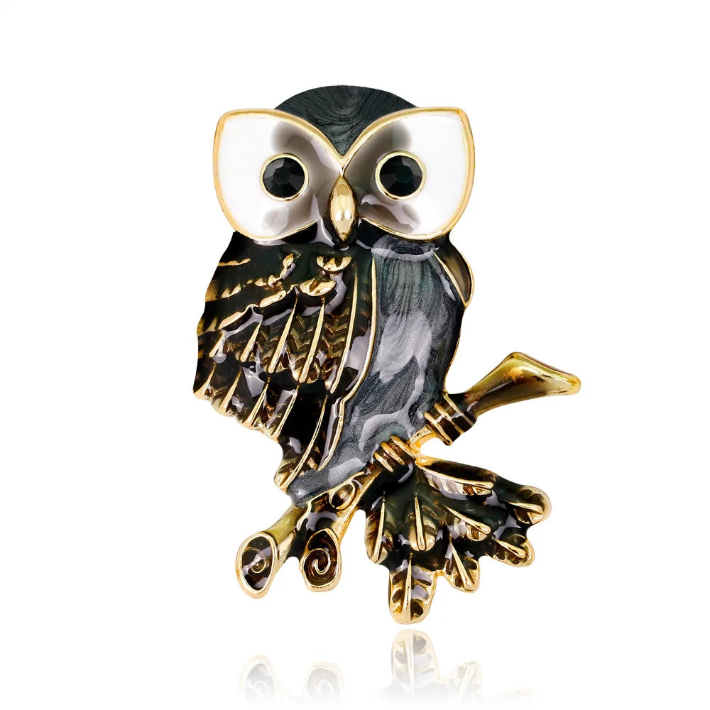 Lovely Owl Brooches For Women Korean Trendy Rhinestone Jewelri Brooch Bird Animal Pin Badg Clothes Decorative Pins Corsage Gifts