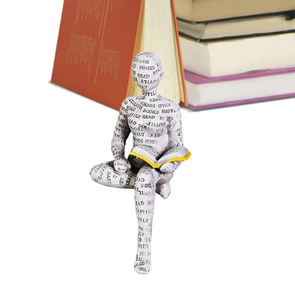 Reading Statue Man Reading Book Statue Resin Aesthetic Abstract Modern Sculptures for Coffee Table Tabletop Library Accessories