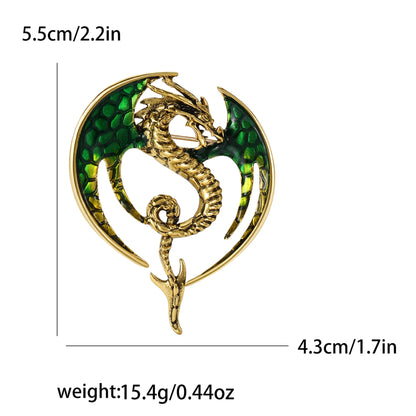 Enamel Dragon Pins for Women Rhinestone Flying Dragons Brooches Office Party Friend Gifts Jewelry Accessories