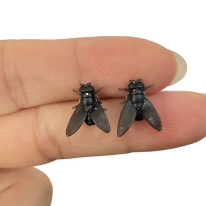 Cute Creative Flies Studs Earrings Prank Funny Mosquito Ear Stud Realistic Personality Mini Fly Earrings Girls
