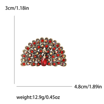 Fully Rhinestone Peacock Bird Brooch Fashionable and Elegant Coat Pin Jewelry Accessories and Gifts