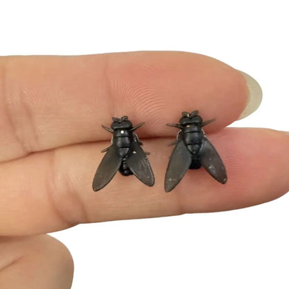 Cute Creative Flies Studs Earrings Prank Funny Mosquito Ear Stud Realistic Personality Mini Fly Earrings Girls