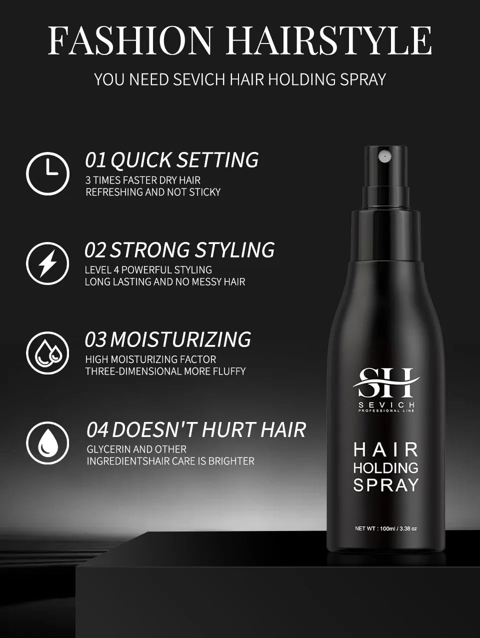 Sevich Hair Hold Spray For Men Hair Building Fiber Applicator Hair Fixing Spray Hair Hold Spray Water Salon Hair Styling Product