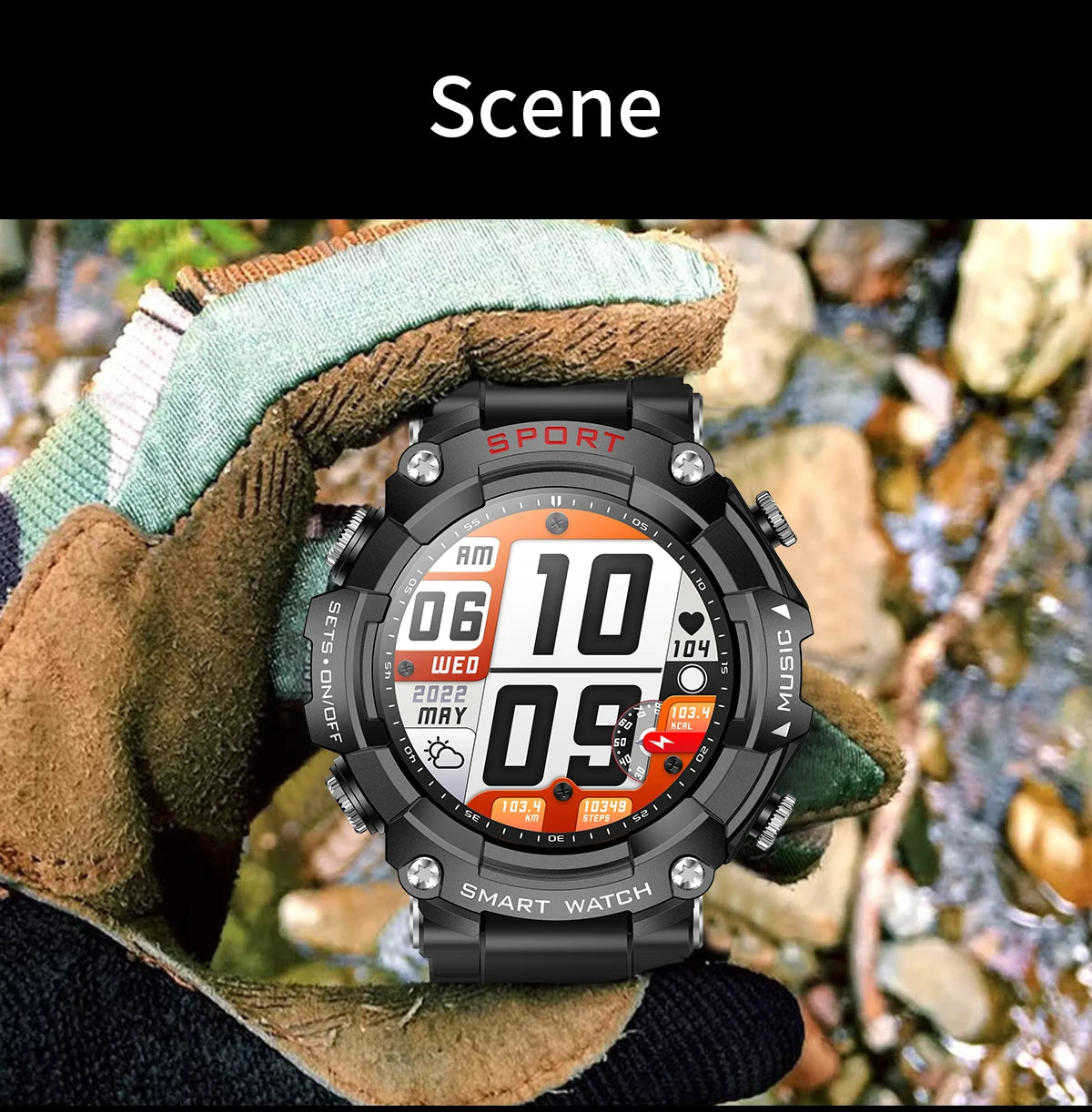 LaNikar Smart Watch AMOLED Display With In-Ear Bluetooth Headset Heart Rate Blood Pressure Oxygen Saturation Monitoring HD Audio