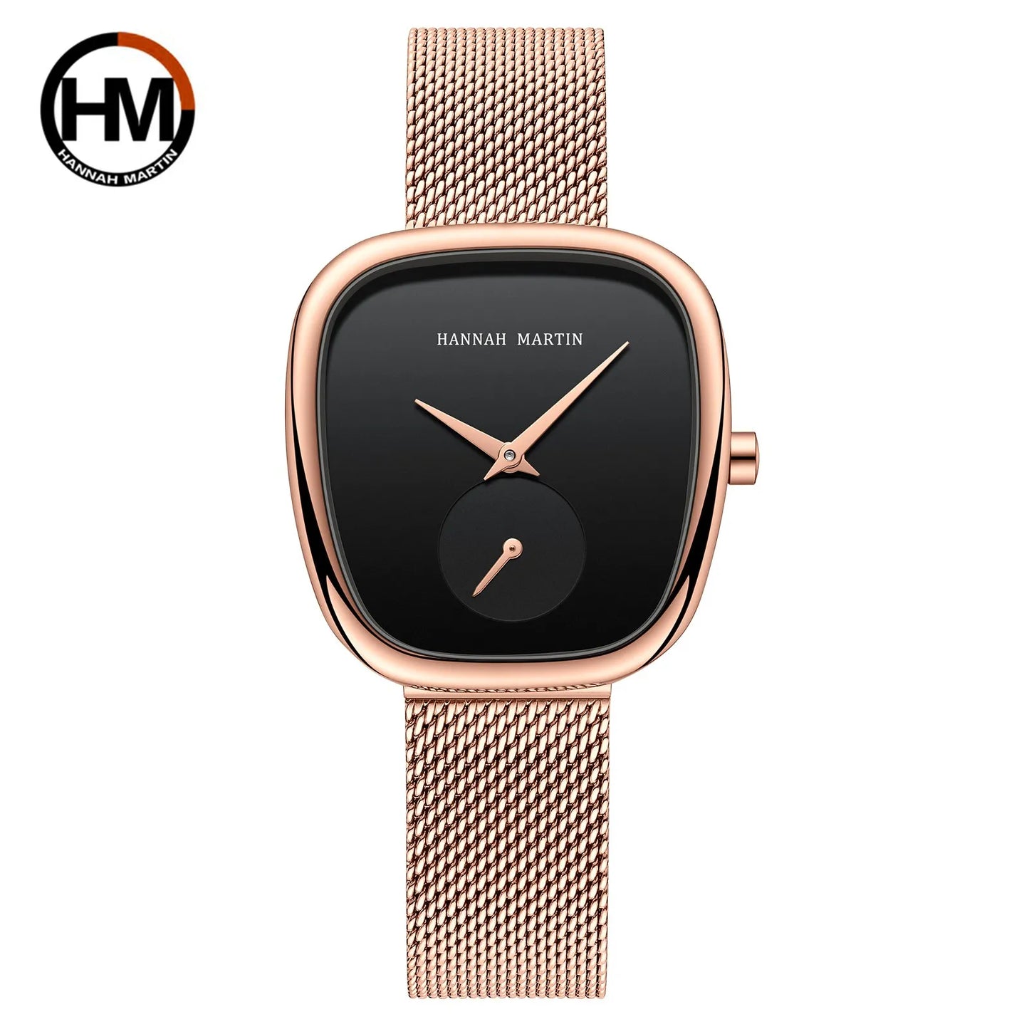 2025 New Women's Quartz Wristwatch 34mm Wine Barrel Rose Gold Black Stopwatch Fashionable Minimalist Style Oval Women's Watches