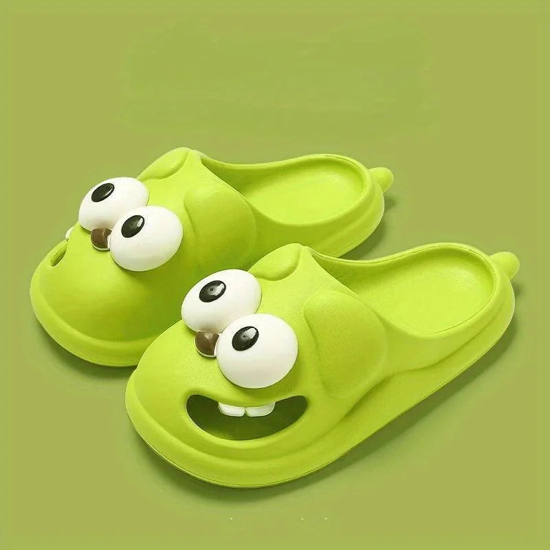 Tongue Slippers Big Eye Dog Slippers Cute Funny Big Eye Dog Fun Cartoon Package Head Eva Slippers for Women