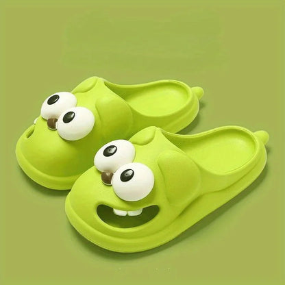 Tongue Slippers Big Eye Dog Slippers Cute Funny Big Eye Dog Fun Cartoon Package Head Eva Slippers for Women