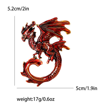 Enamel Dragon Pins for Women Rhinestone Flying Dragons Brooches Office Party Friend Gifts Jewelry Accessories