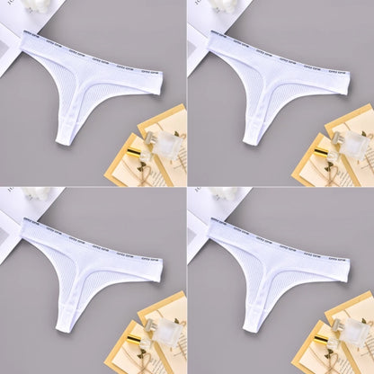 4PCS Sexy Erotic Women's Thong Solid Color Cotton Women's Panties Soft Skin Friendly Women's Underwear Seamless Cute Lingerie