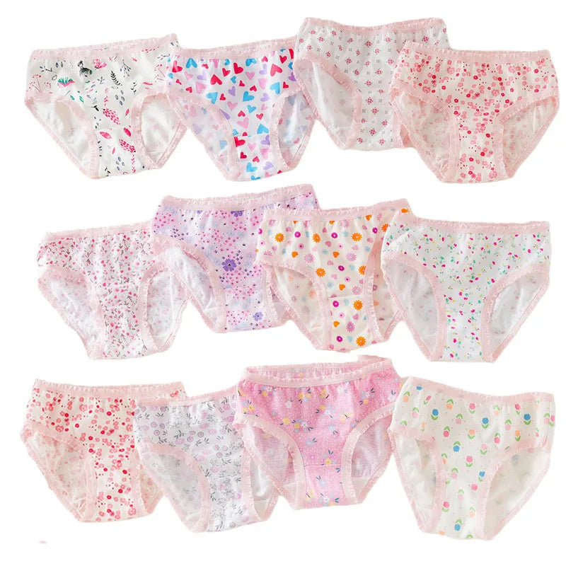 Multi-Pack 3/6/12Pieces Floral Baby Girls Briefs Cotton Toddlers Girls Panties Kids Underwear Soft Children Underpants For 2-11T