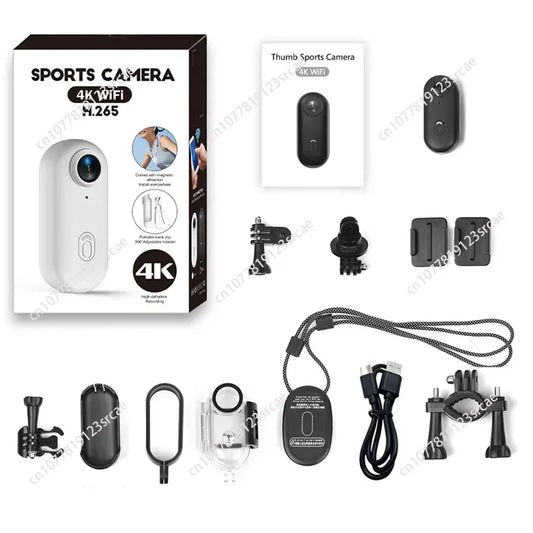 Exquisite WIFI 1080P/4k Magnetically Mounted H.265 Action Camera with Removable Cover 30m Waterproof Thumb  Camera