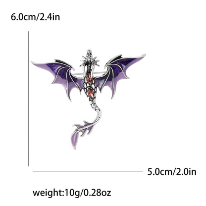 Enamel Dragon Pins for Women Rhinestone Flying Dragons Brooches Office Party Friend Gifts Jewelry Accessories
