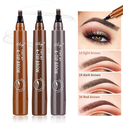 Four-pronged eyebrow pencil non-smudged, water-resistant