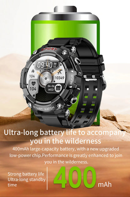 LaNikar Smart Watch AMOLED Display With In-Ear Bluetooth Headset Heart Rate Blood Pressure Oxygen Saturation Monitoring HD Audio