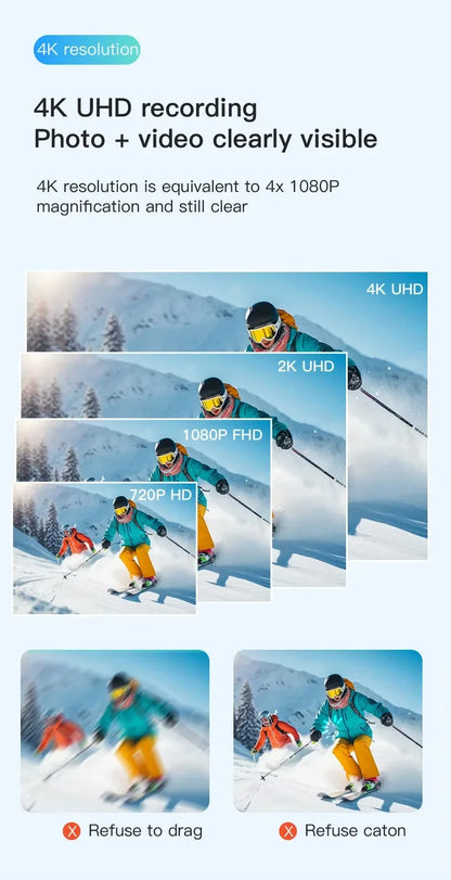 Exquisite WIFI 1080P/4k Magnetically Mounted H.265 Action Camera with Removable Cover 30m Waterproof Thumb  Camera