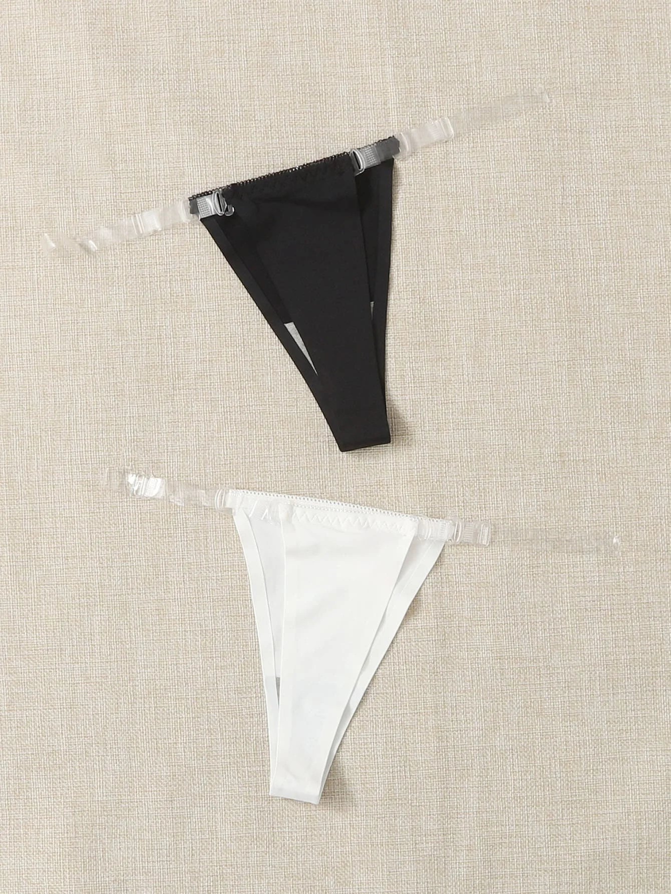 Ladies Sexy Invisible Casual Comfortable Black And White Solid Color Thong