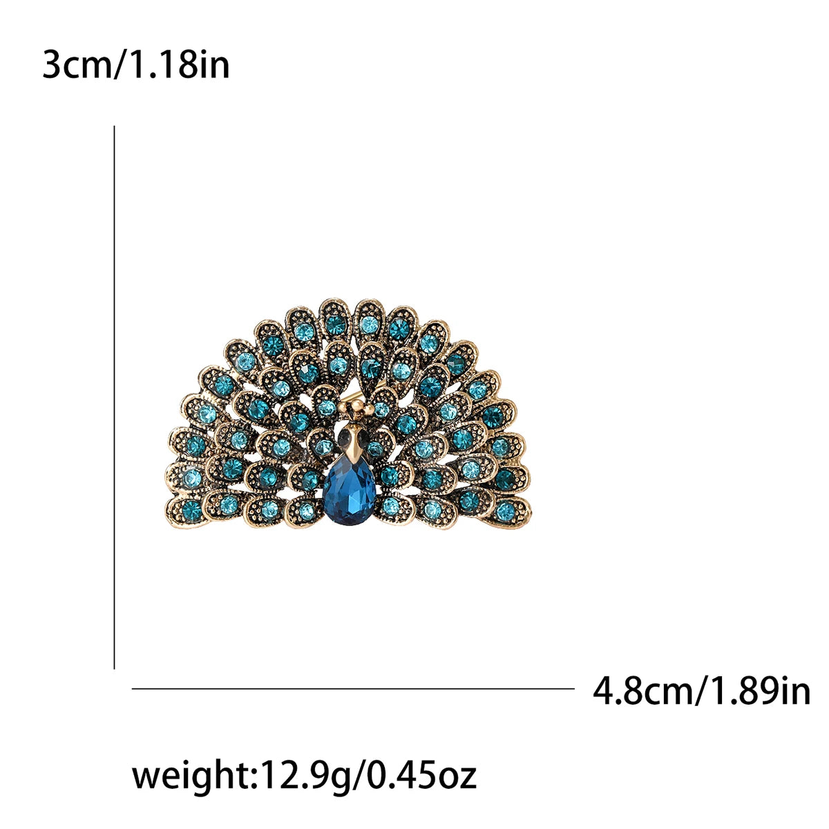 Fully Rhinestone Peacock Bird Brooch Fashionable and Elegant Coat Pin Jewelry Accessories and Gifts