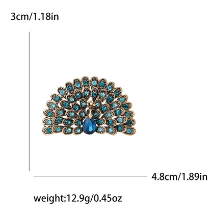 Fully Rhinestone Peacock Bird Brooch Fashionable and Elegant Coat Pin Jewelry Accessories and Gifts