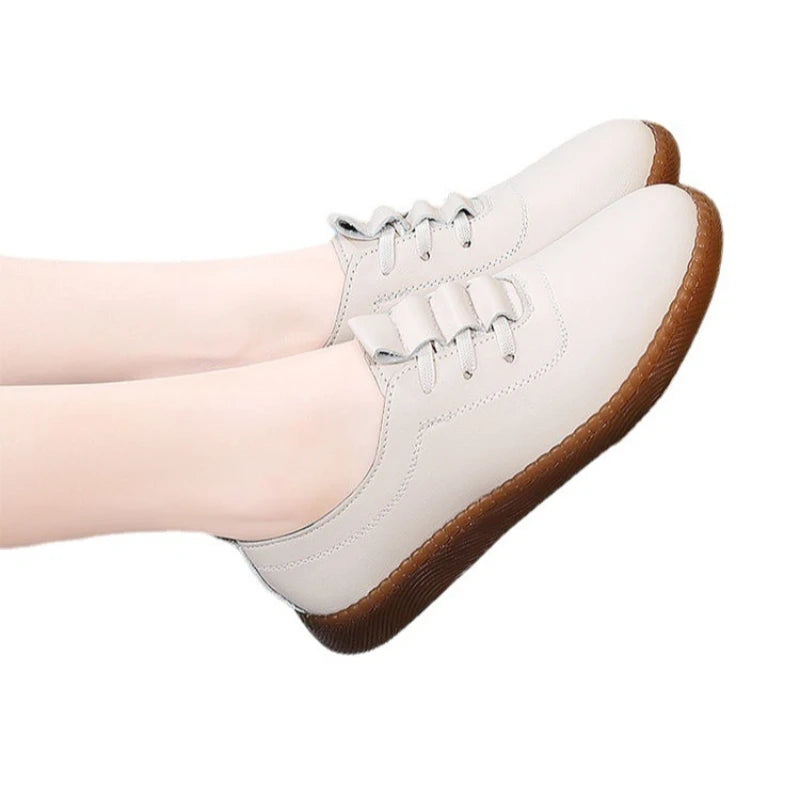 New Women's Shoes Soft Sole Womens Vulcanized Shoes Hollow Outdoor Casual Shoes PU Leather Lightweight Zapatillas De Mujer