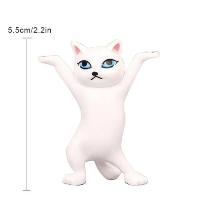 Cat Ornaments Anime Raising Hands Dancing Cat Model Cat Ornaments Cat Figures Toys for Children s Room Study Room