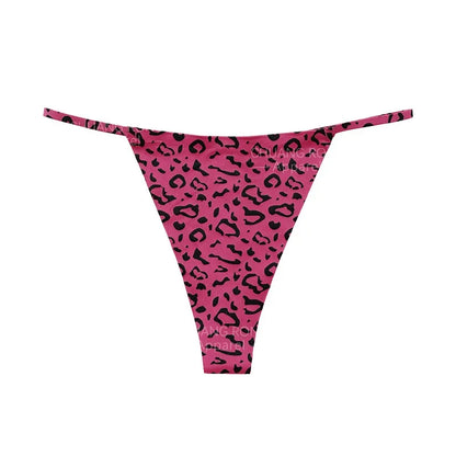 SP&CITY Leopard Print Thongs Sports Traceless Women’s Underpants Low Waist Ice Silk Thin Panties Breathable Fitness Briefs