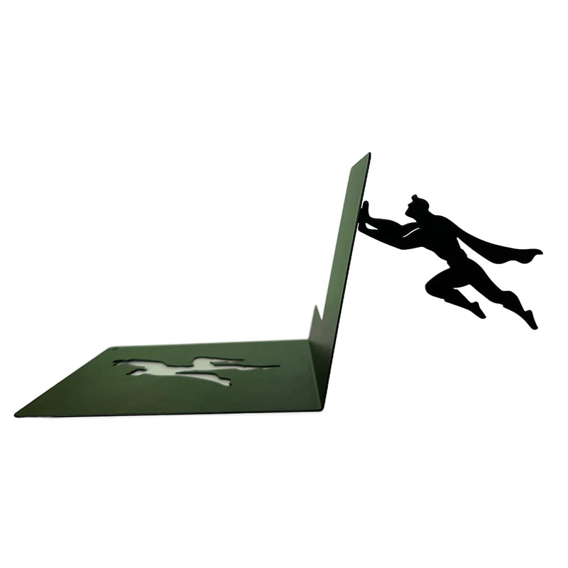 Creative Super Hero Bookshelf Figurines Metal Book Storage Display