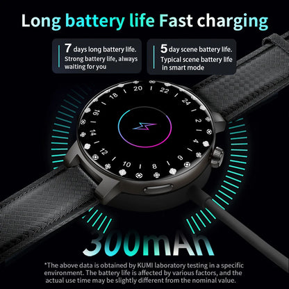 KUMI GT6 Pro 1.3-inch AMOLED Screen Bluetooth Call5.1 IP68 Waterproof Eight light modes Chinese fashion style Smart watch