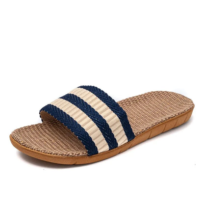 Women Linen Slippers Lightweight Couple Slippers AntiSlip Home Shoes Indoor Slippers