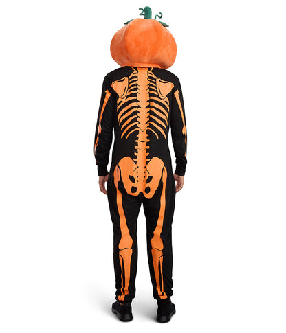 Men's Pumpkin Head Skeleton Costume