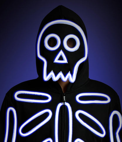 Men's Neon LED Light Up Skeleton Costume