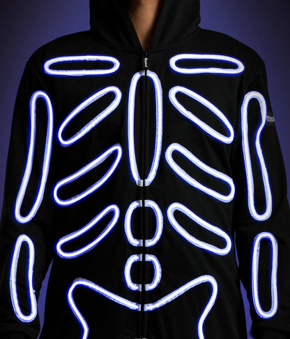 Men's Neon LED Light Up Skeleton Costume