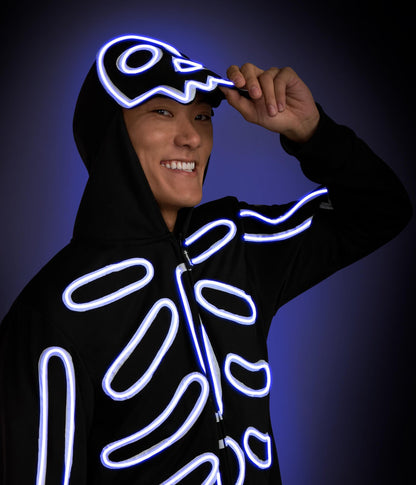 Men's Neon LED Light Up Skeleton Costume