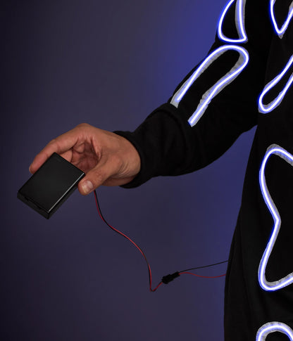 Men's Neon LED Light Up Skeleton Costume