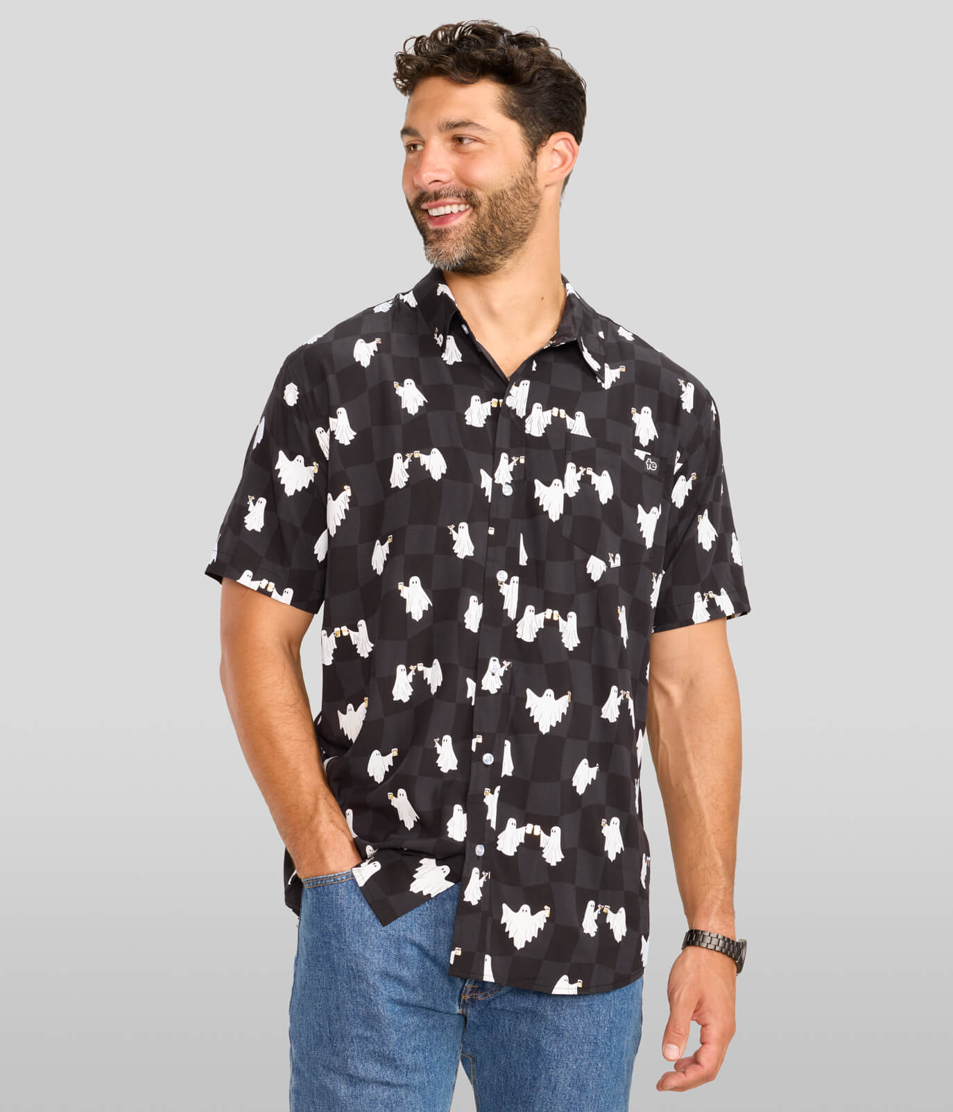 Men's BOOze Ghost Button Down Shirt