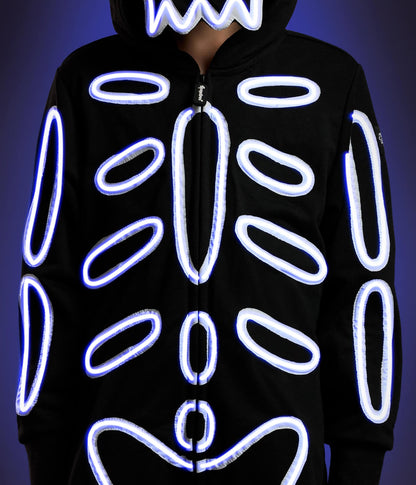 Boy's Neon LED Light Up Skeleton Costume