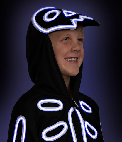 Boy's Neon LED Light Up Skeleton Costume