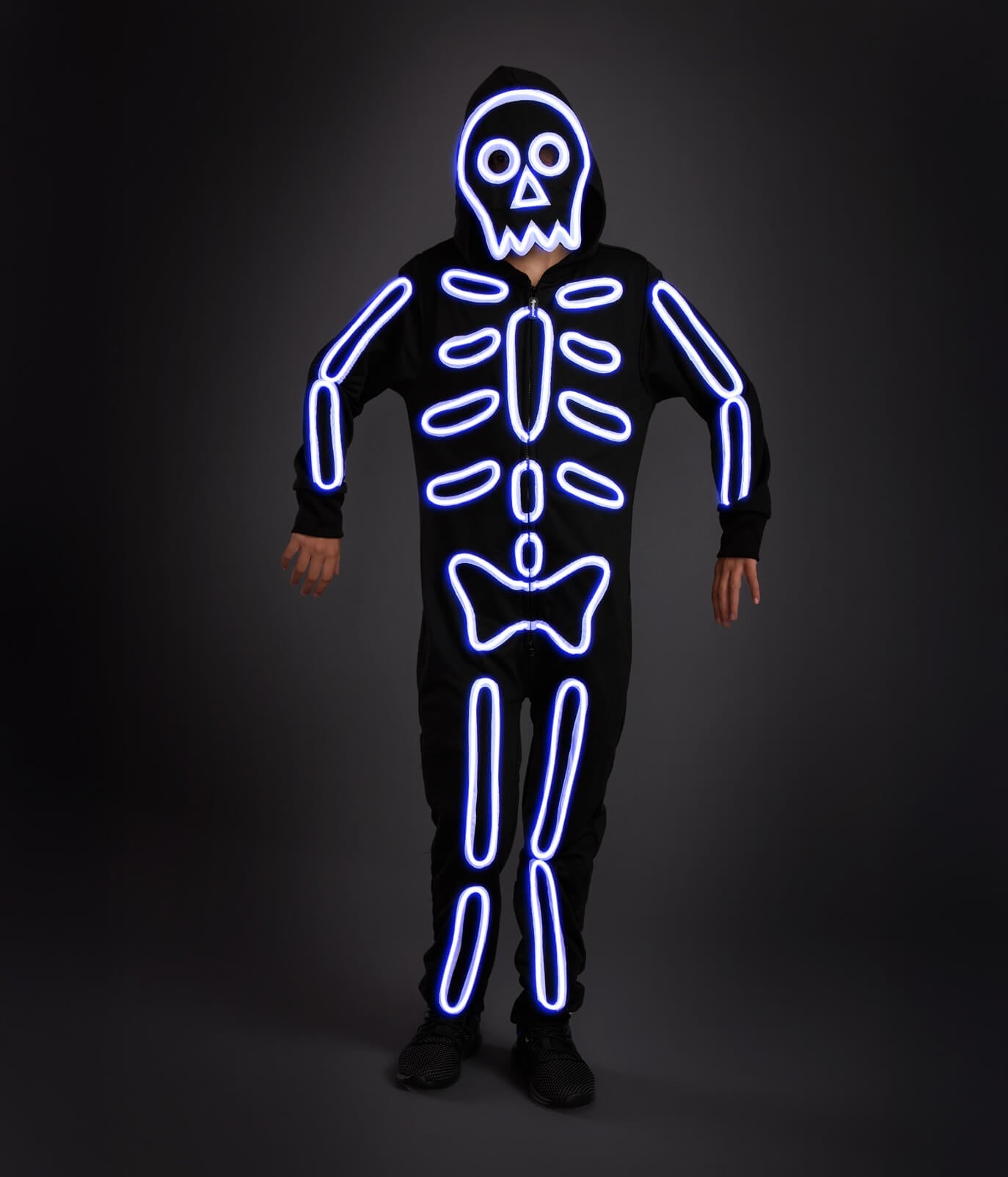 Girl's Neon LED Light Up Skeleton Costume