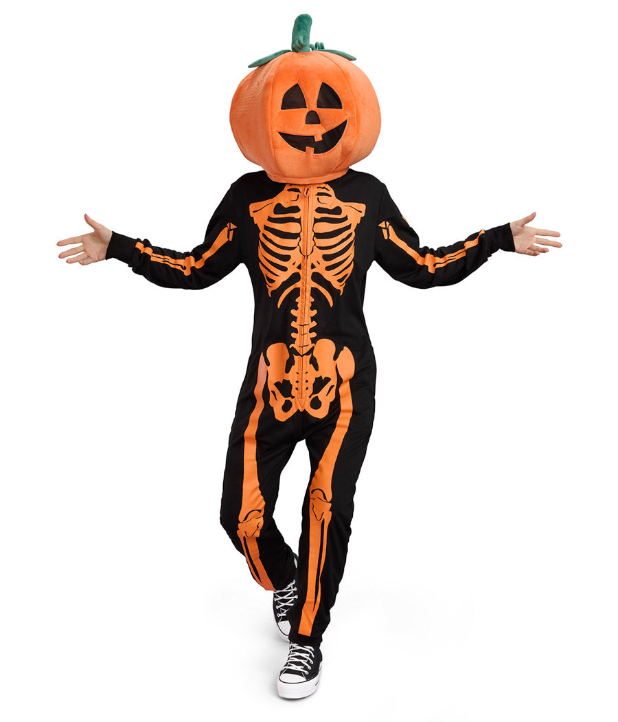 Women's Pumpkin Head Skeleton Costume