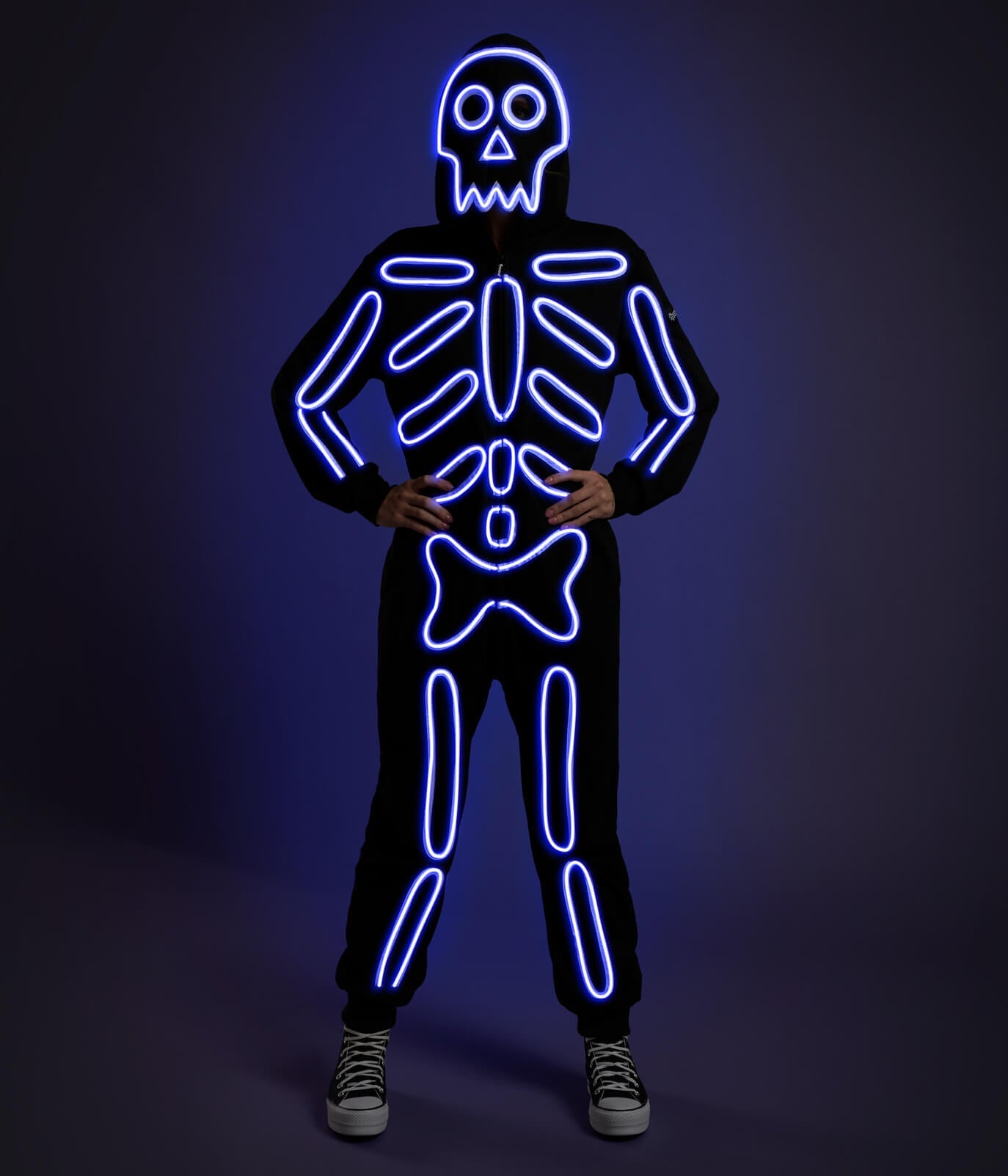 Women's Neon LED Light Up Skeleton Costume