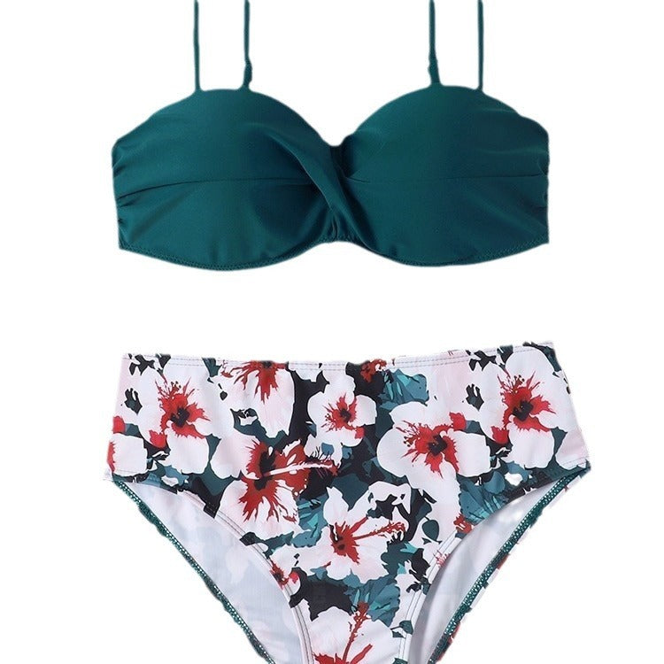 Gradient Surfing Split Bikini Swimsuit