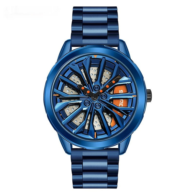 Men's Fashion Wheel Series Good Luck Comes Watch Trendy Unique Casual
