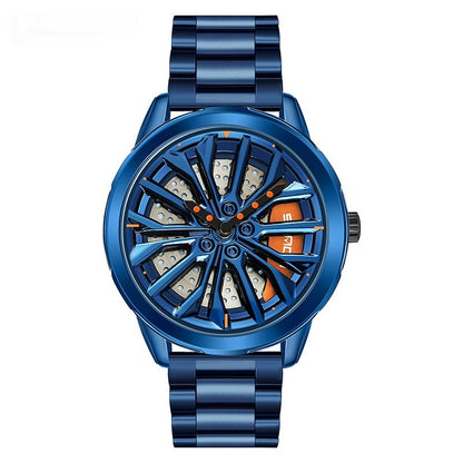 Men's Fashion Wheel Series Good Luck Comes Watch Trendy Unique Casual