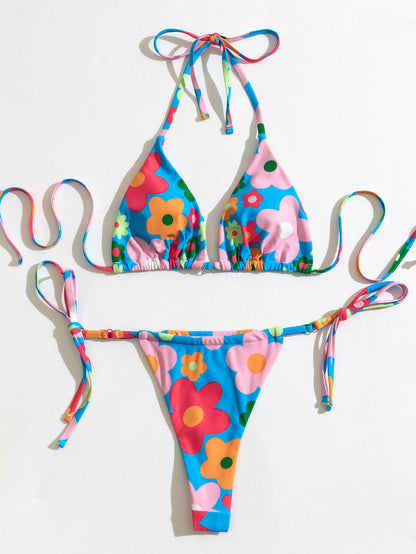 Ladies Fashion Print Split Bikini