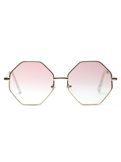 Diamond Polygon Color Clear Lens Sunglasses