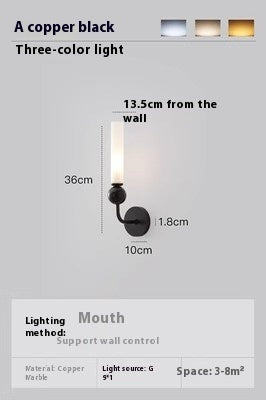 Copper Living Room And Bedside LED Wall Lamp