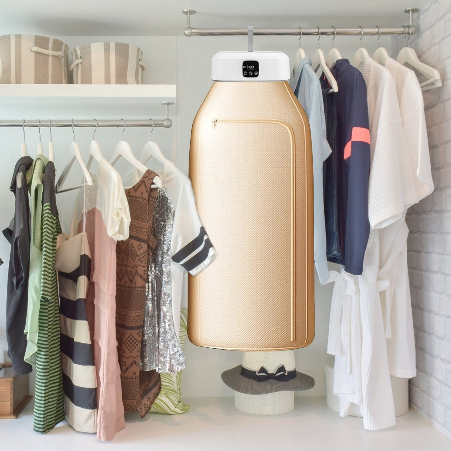 Remote Control Portable Clothes Dryer Machine Mini Foldable With Timer UV Sterilization