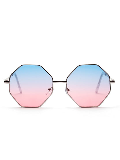 Diamond Polygon Color Clear Lens Sunglasses